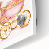 Personalized Kids Art - Pink Vintage Carriage Nursery Print
