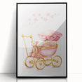 Personalized Kids Art - Pink Vintage Carriage Nursery Print
