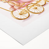 Personalized Kids Art - Pink Vintage Carriage Nursery Print