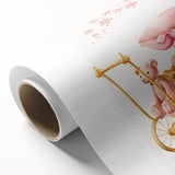 Personalized Kids Art - Pink Vintage Carriage Nursery Print