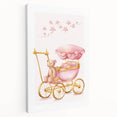 Personalized Kids Art - Pink Vintage Carriage Nursery Print