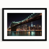 Black landscape bridge frame with mat, showcasing a modern design ideal for home decor, emphasizing elegant simplicity and sophistication in artwork display.
