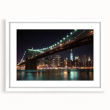 Landscape bridge frame with mat in white, showcasing a modern design suitable for home decor, emphasizing clean lines and elegant simplicity. Perfect for displaying artwork or photographs in a stylish setting.