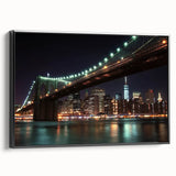 Framed canvas art depicting a serene landscape with a bridge, showcasing vibrant colors and intricate details, perfect for home decor enhancement.