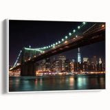 Framed canvas artwork showcasing a serene landscape bridge scene, featuring vibrant colors and intricate details, ideal for enhancing home decor with a nature theme.