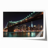Landscape artwork showcasing a serene bridge scene printed on high-quality canvas, elegantly rolled and secured in a protective cardboard tube, perfect for home decor.