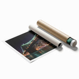 Landscape bridge rolled print showcasing a serene natural scene with vibrant colors, expertly crafted on high-quality paper, ideal for home decor.