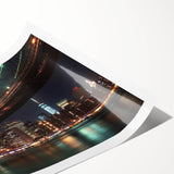 Landscape bridge rolled print showcasing a serene natural scene with lush greenery and a tranquil waterway, elegantly packaged in a protective cardboard tube.