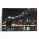 Landscape canvas art depicting a serene bridge over a tranquil river, showcasing vibrant colors and intricate details. Perfect for home decor or office spaces.