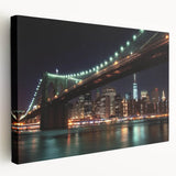 Landscape canvas art depicting a serene bridge scene with lush greenery and a clear blue sky, showcasing vibrant colors and intricate details, ideal for home decor.