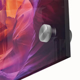 Close-up of a vibrant acrylic landscape featuring dramatic canyons with rich earth tones, showcasing intricate details and textures, ideal for modern home decor.