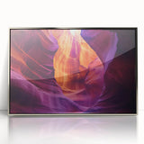 Framed acrylic artwork showcasing a stunning landscape of canyons, featuring vibrant colors and intricate details, ideal for modern home decor. Perfect for nature lovers and art enthusiasts.