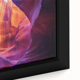 Framed canvas artwork depicting a vibrant landscape of canyons, showcasing rich earthy tones and intricate details, perfect for enhancing home decor.