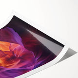 Landscape print showcasing vibrant canyons in rich earth tones, rolled for easy shipping and perfect for home decor. Ideal for nature lovers and art enthusiasts.