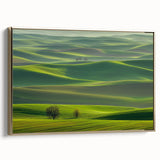 Framed canvas art depicting a serene countryside landscape with golden accents, showcasing vibrant colors and detailed scenery, ideal for home decor enhancement.