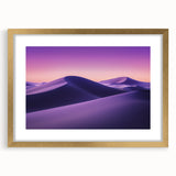 Elegant gold-framed landscape artwork depicting a serene desert scene with soft hues and detailed textures, perfect for home decor or art enthusiasts.