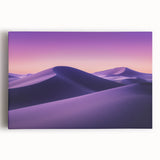 Vibrant stretched canvas artwork depicting a stunning desert landscape with warm tones of orange and yellow, perfect for home decor or art enthusiasts.