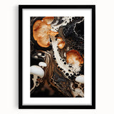 Extra large abstract art print featuring vibrant, colorful textures on a framed canvas, ideal for living room decor.