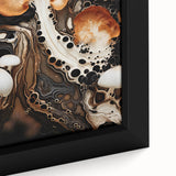 Extra large framed canvas featuring a close-up of natural elements in black with textured, colorful art accents.
