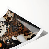 Extra large rolled print featuring line art flowers in black and white, ideal for large living room wall art.