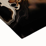 Close-up landscape art painting on stretched canvas, featuring black and white natural elements, ideal for bedroom wall art.