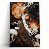 Black and white close-up photo of natural elements on stretched canvas, ideal for kitchen wall art or bedroom decor.