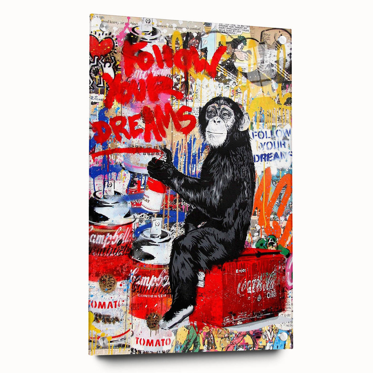 Vibrant Pop Art Wall Art – Colorful Follow Your Dreams Canvas