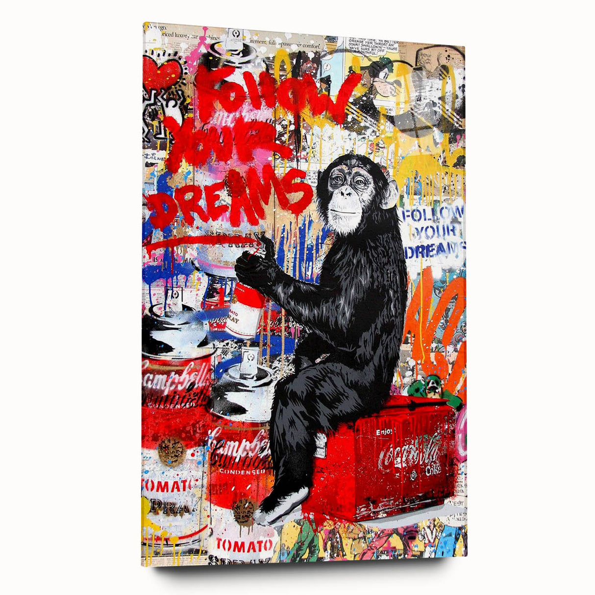 Vibrant Pop Art Wall Art – Colorful Follow Your Dreams Canvas