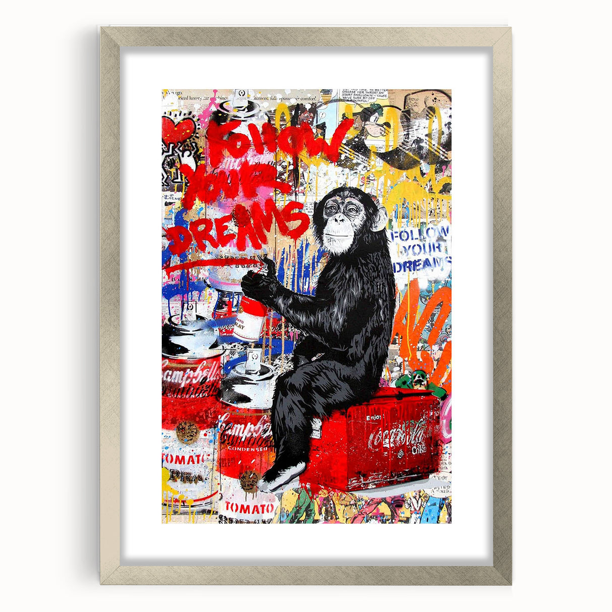 Vibrant Pop Art Wall Art – Colorful Follow Your Dreams Canvas