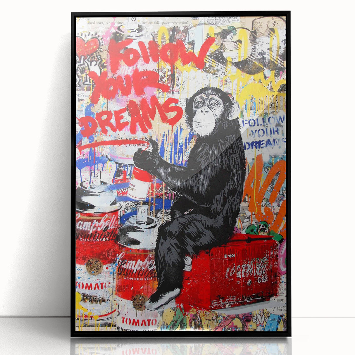 Vibrant Pop Art Wall Art – Colorful Follow Your Dreams Canvas