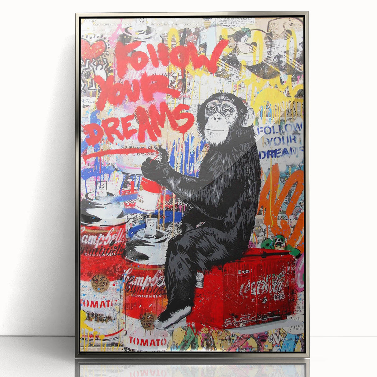 Vibrant Pop Art Wall Art – Colorful Follow Your Dreams Canvas