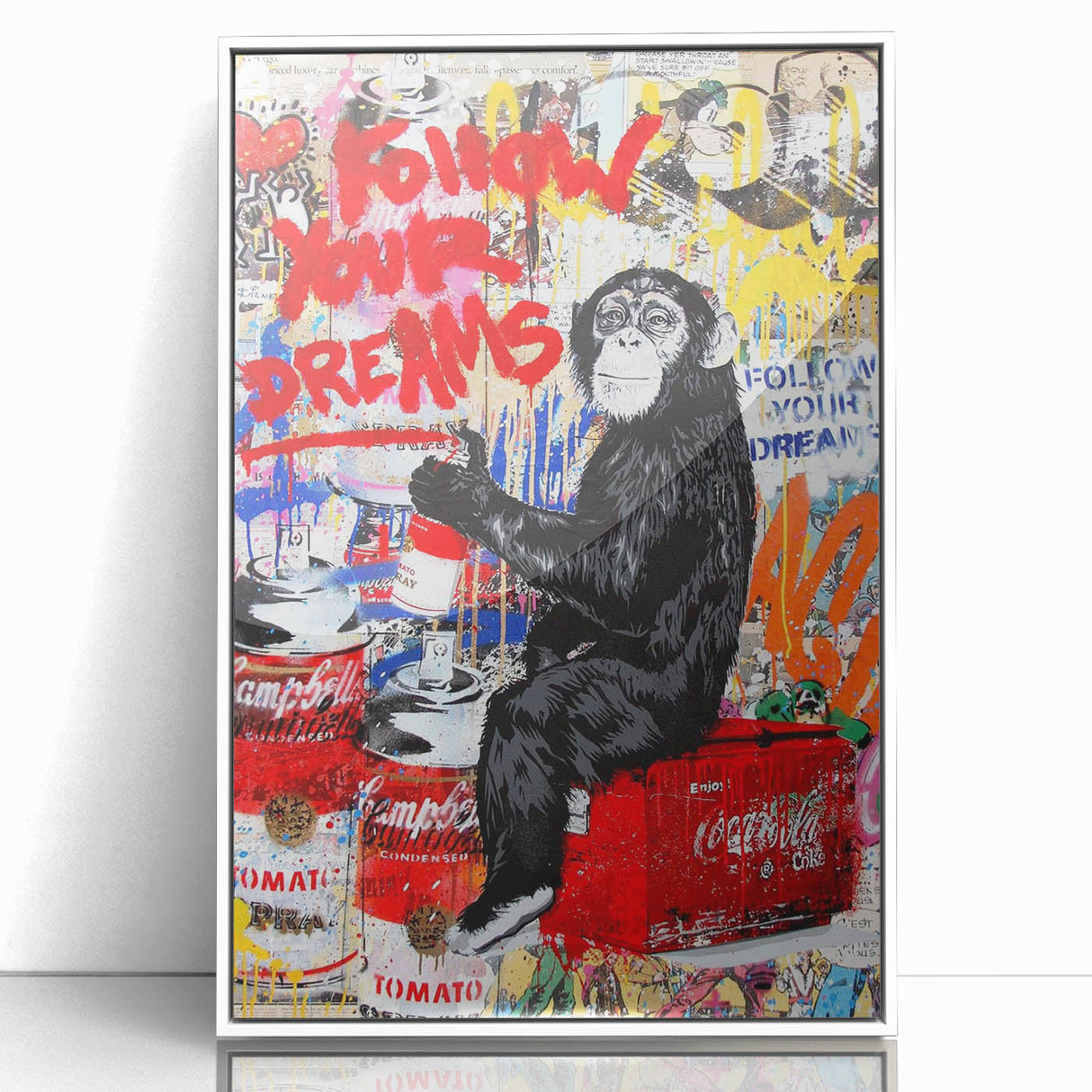 Vibrant Pop Art Wall Art – Colorful Follow Your Dreams Canvas