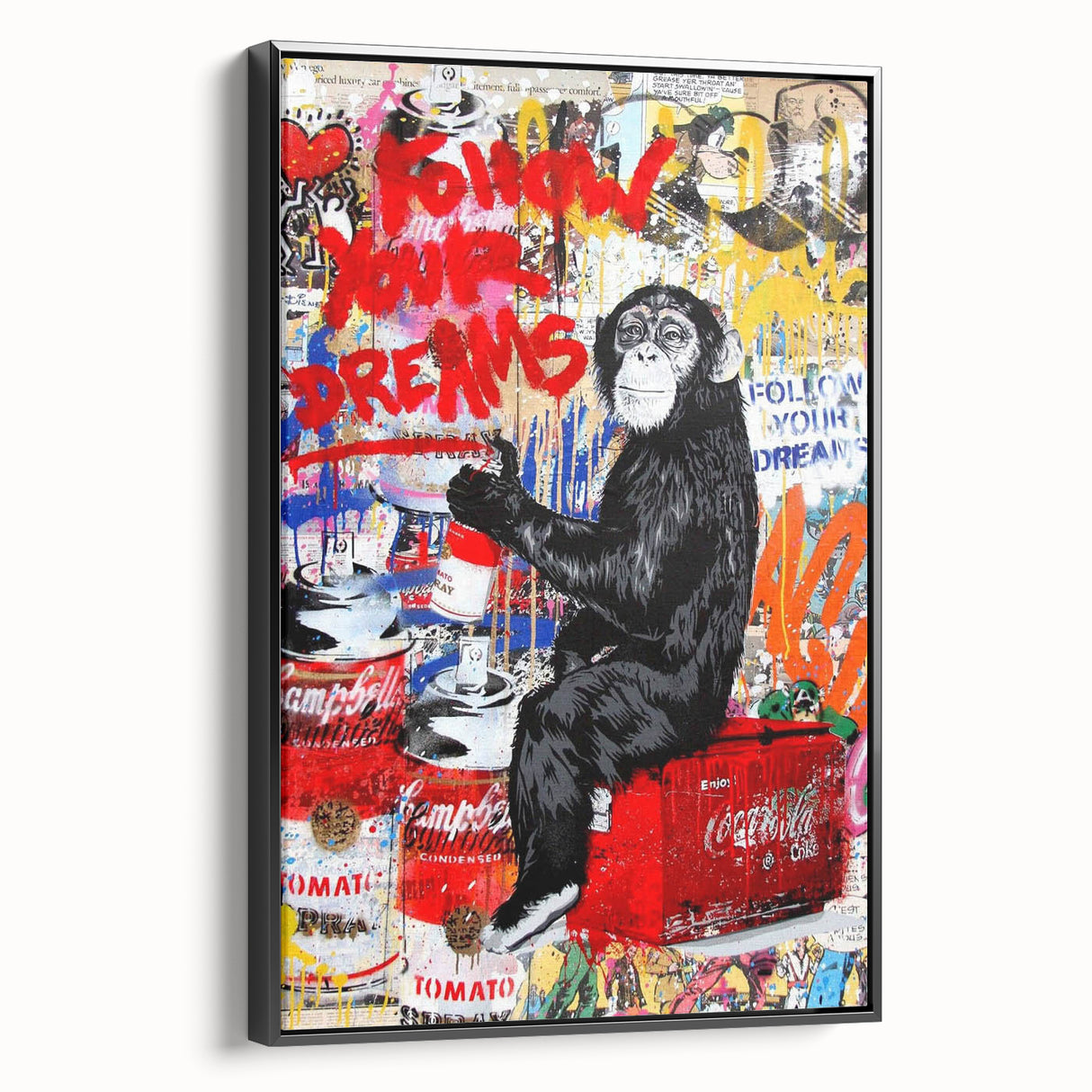 Vibrant Pop Art Wall Art – Colorful Follow Your Dreams Canvas