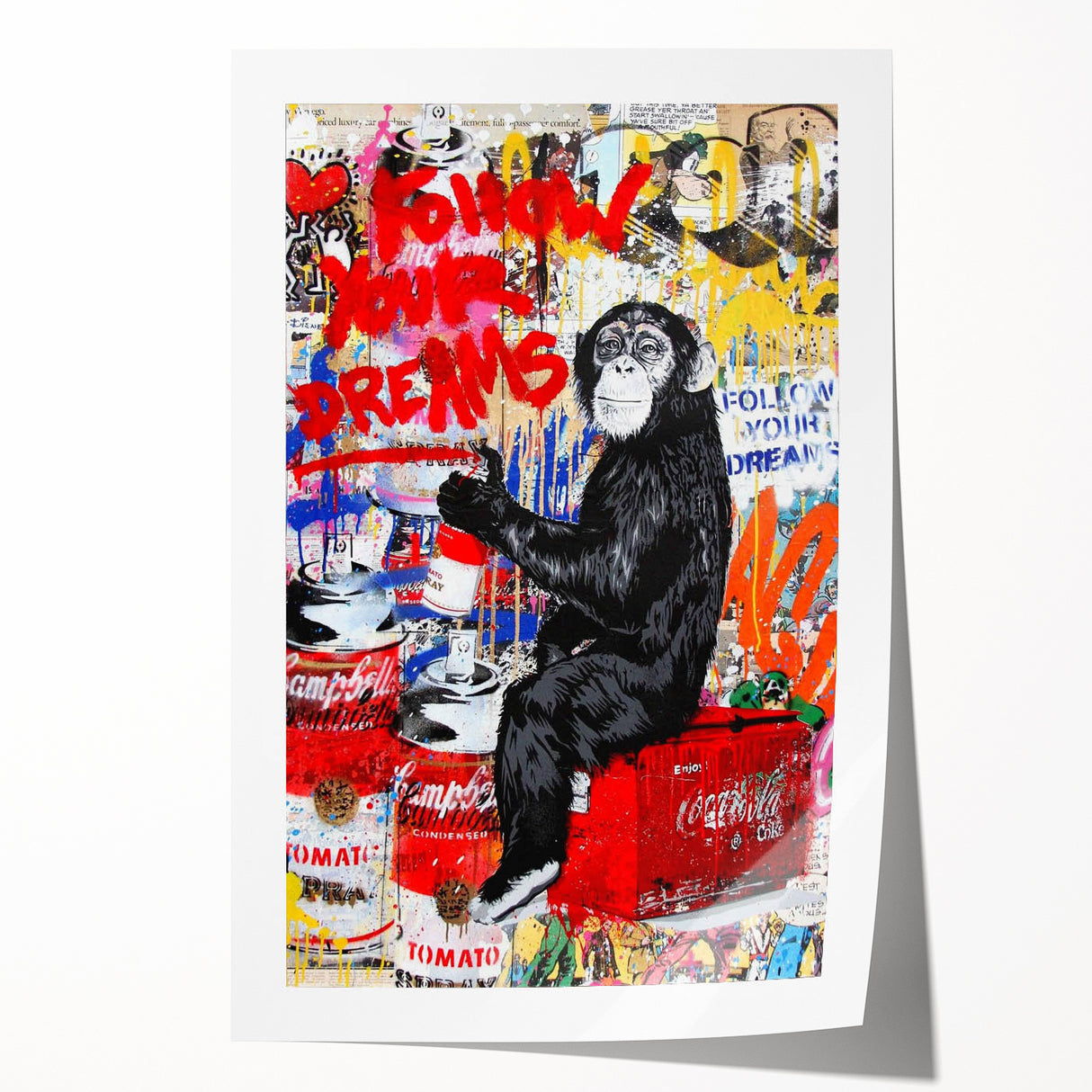 Vibrant Pop Art Wall Art – Colorful Follow Your Dreams Canvas