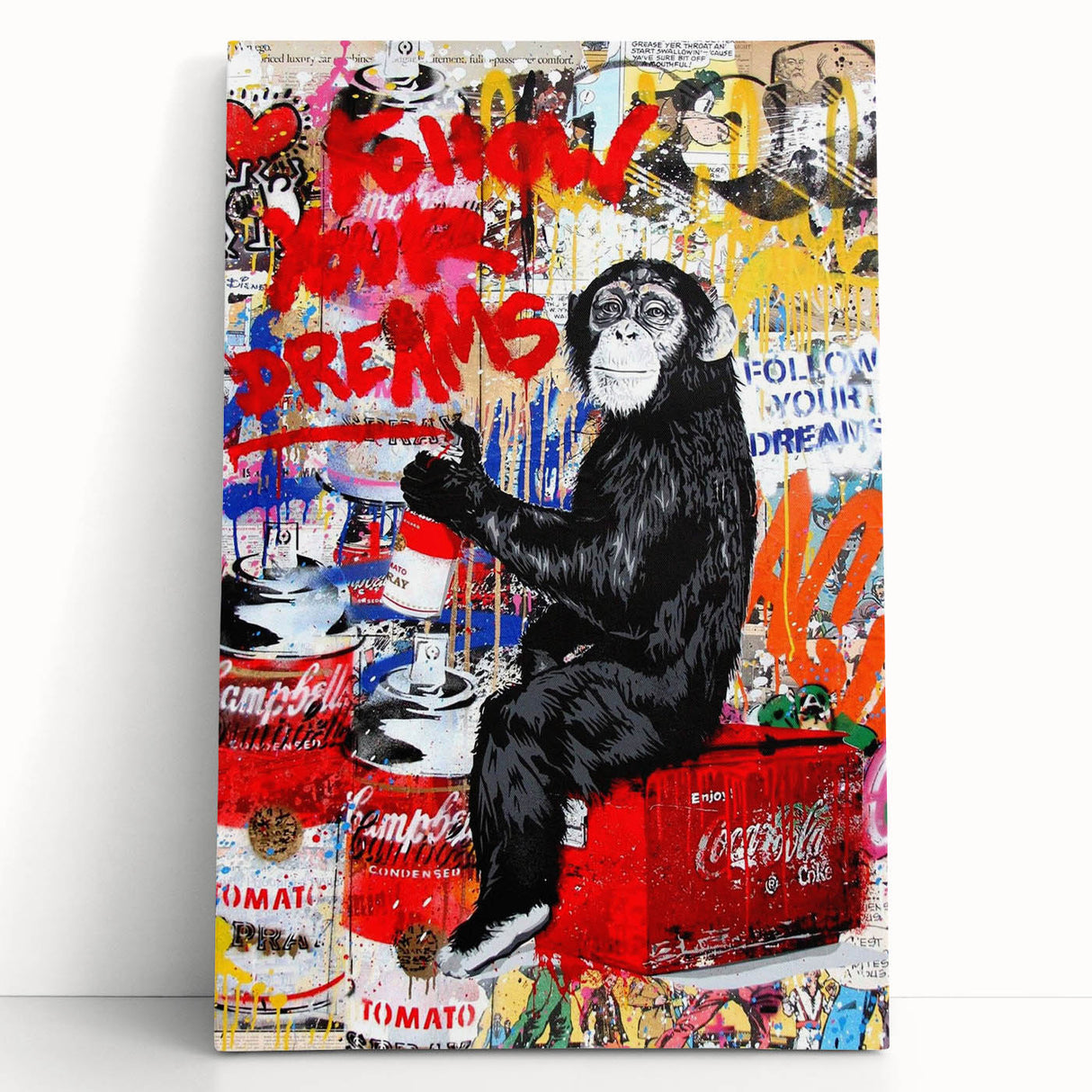 Vibrant Pop Art Wall Art – Colorful Follow Your Dreams Canvas