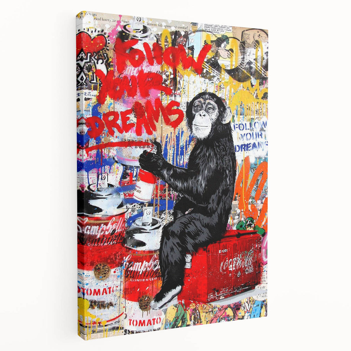 Vibrant Pop Art Wall Art – Colorful Follow Your Dreams Canvas