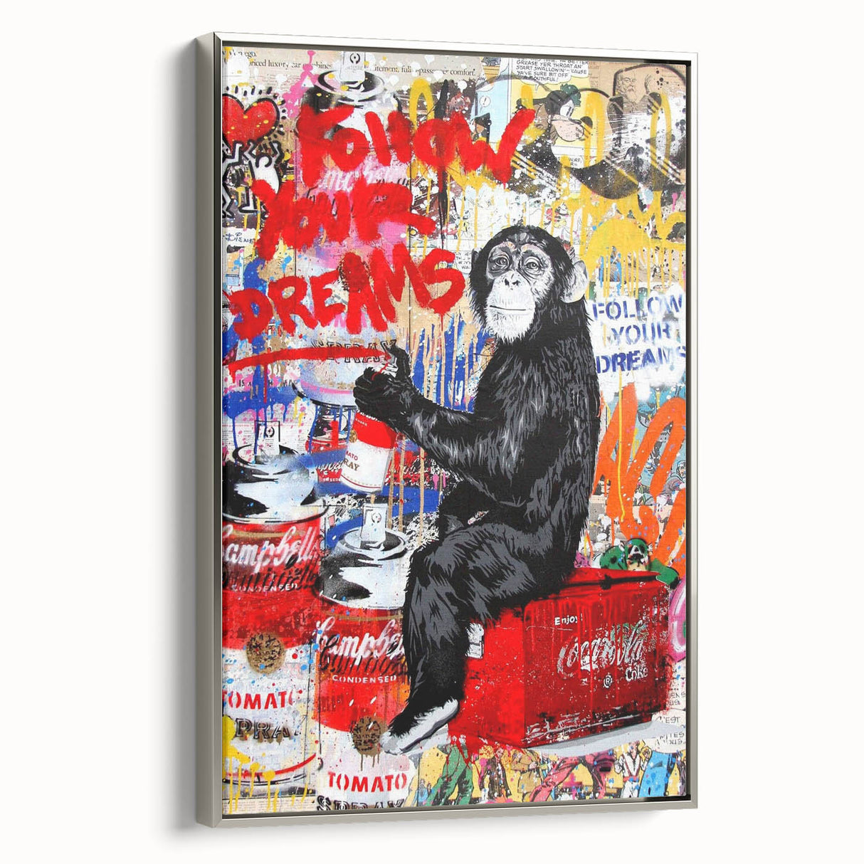 Vibrant Pop Art Wall Art – Colorful Follow Your Dreams Canvas
