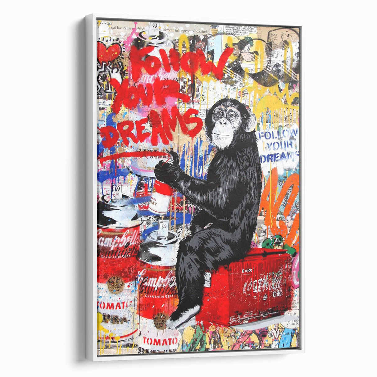 Vibrant Pop Art Wall Art – Colorful Follow Your Dreams Canvas