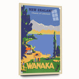 Retro New Zealand Wanaka Poster – Vintage Lakeland Travel Print