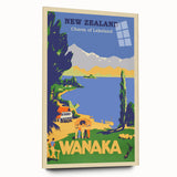 Retro New Zealand Wanaka Poster – Vintage Lakeland Travel Print