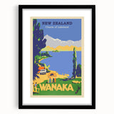 Retro New Zealand Wanaka Poster – Vintage Lakeland Travel Print