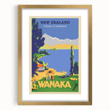 Retro New Zealand Wanaka Poster – Vintage Lakeland Travel Print