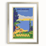 Retro New Zealand Wanaka Poster – Vintage Lakeland Travel Print