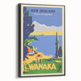 Retro New Zealand Wanaka Poster – Vintage Lakeland Travel Print
