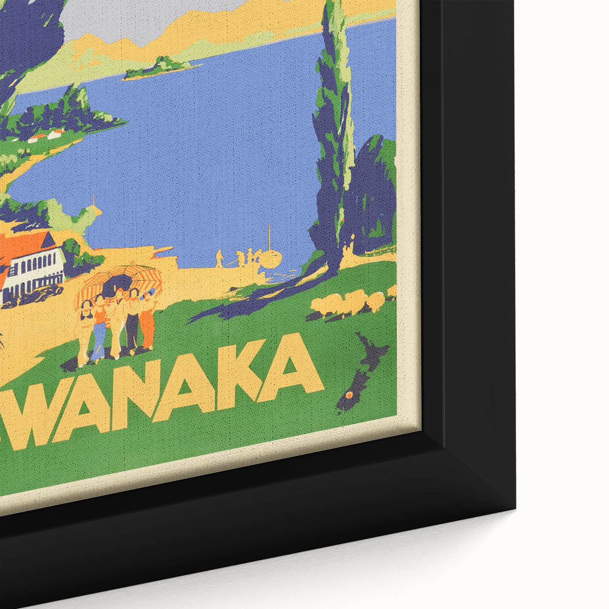 Retro New Zealand Wanaka Poster – Vintage Lakeland Travel Print