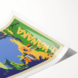 Retro New Zealand Wanaka Poster – Vintage Lakeland Travel Print