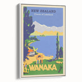 Retro New Zealand Wanaka Poster – Vintage Lakeland Travel Print
