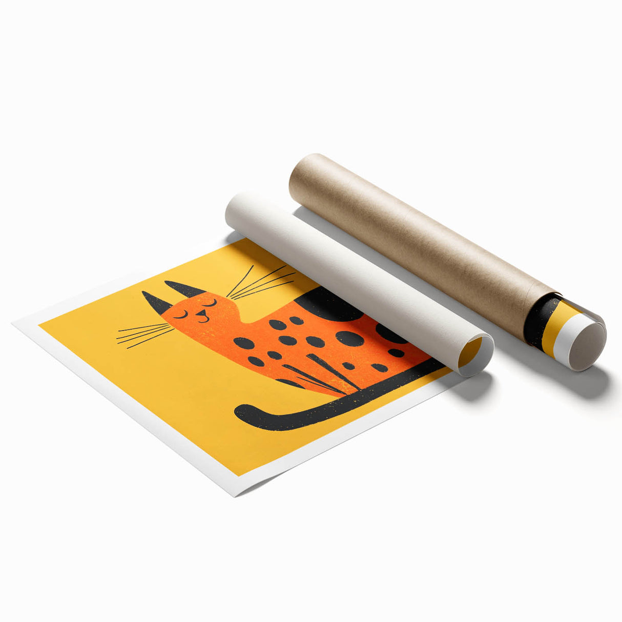 Playful Orange Cat – Boys Room Wall Art