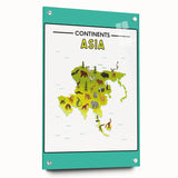 Kids Educational Wall Art – Asia Continent Map Learning Print