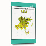 Kids Educational Wall Art – Asia Continent Map Learning Print